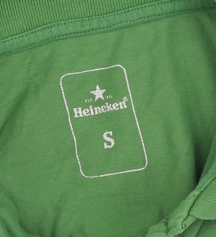 Heineken Men's Green Short Sleeve Polo Shirt Size S Cotton Blend