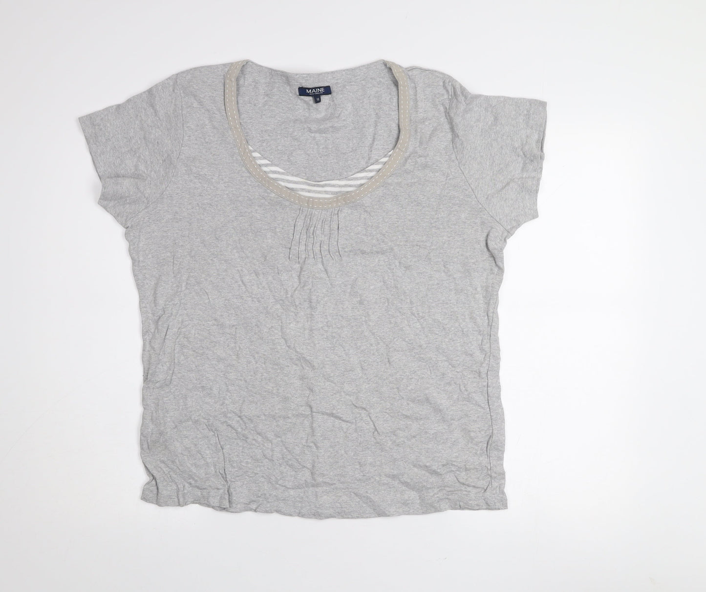 Maine New England Women’s Grey Size 18 Cotton Scoop Neck T-Shirt