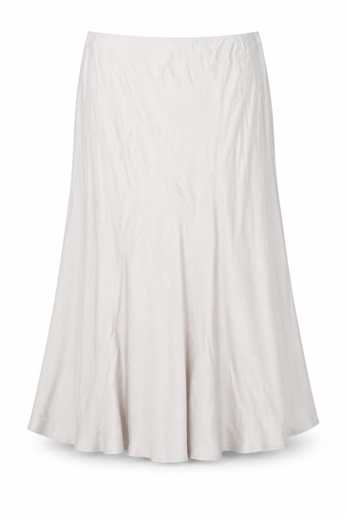 Gallery Women Beige Midi A-Line Skirt Size 18 Viscose Satin