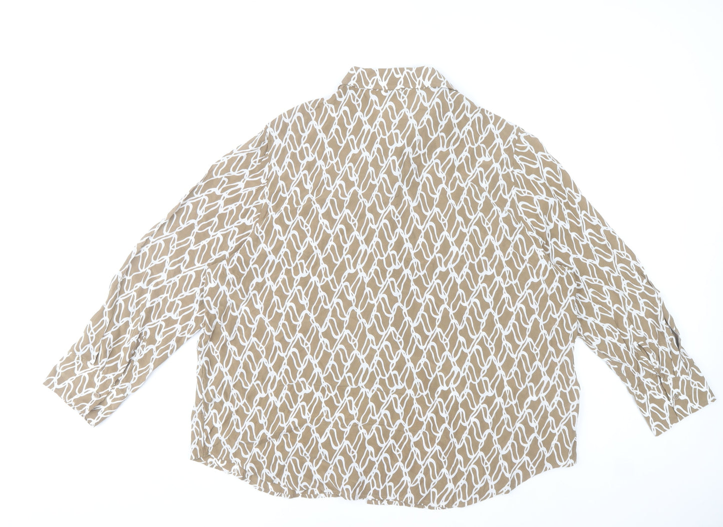Marks and Spencer Women’s Beige Geometric Blouse Size 20 Cupro Viscose