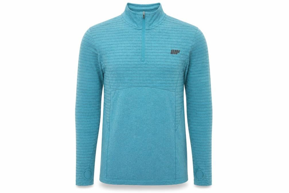 MyProtein Men Blue 1/4 Zip Long Sleeve Training Top Size M