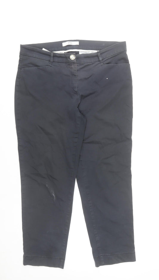 Brax Feel Good Women's Black Chino Trousers Size 16R Cotton Blend
