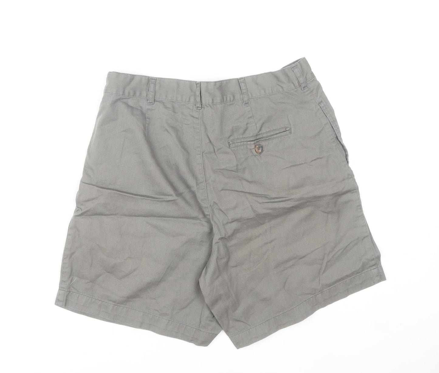 St Bernard Men's Grey Chino Shorts Size L 34in Cotton Pleated