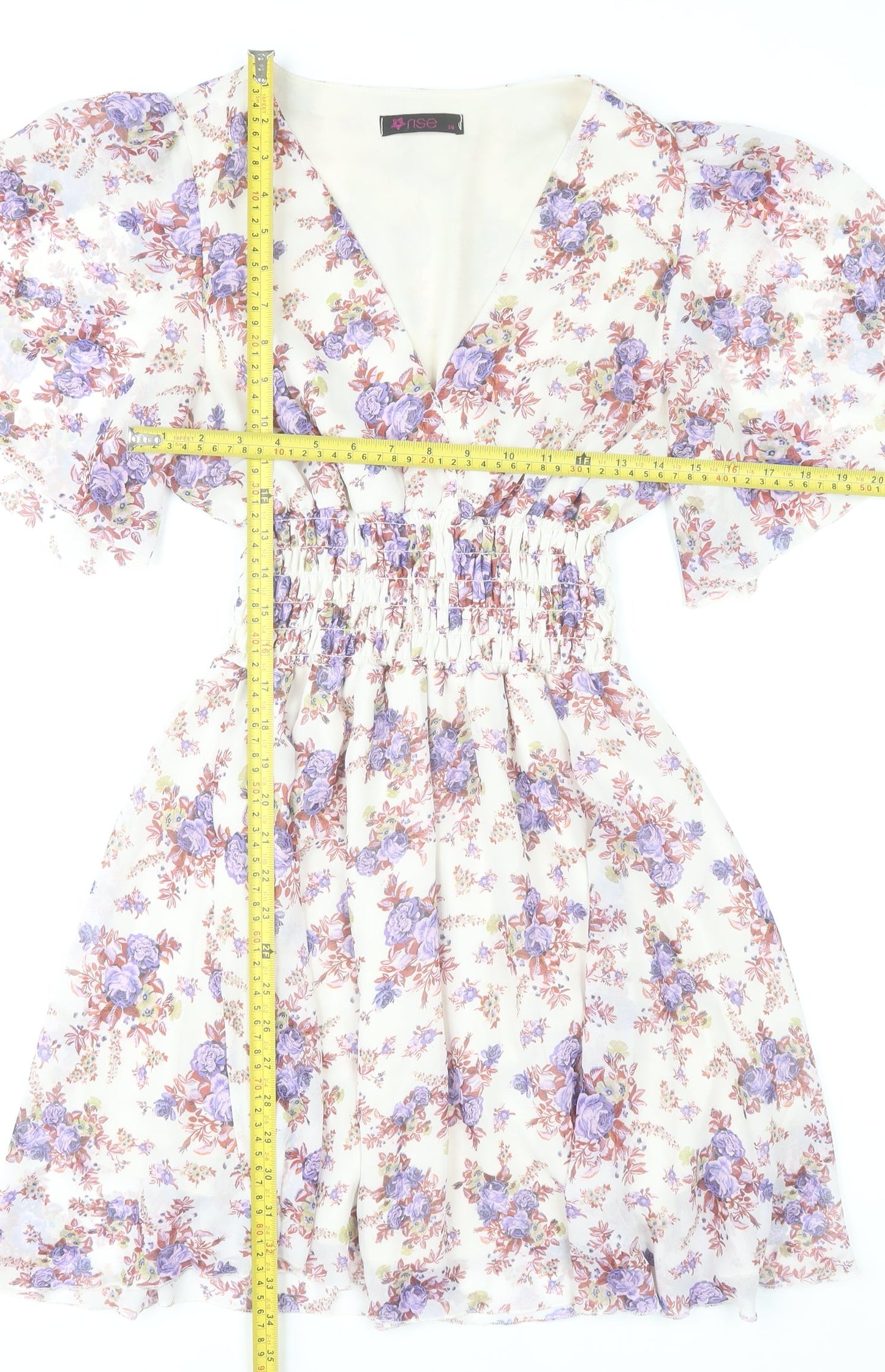 Rise Women’s Multicoloured Floral A-Line Short Dress Size 14