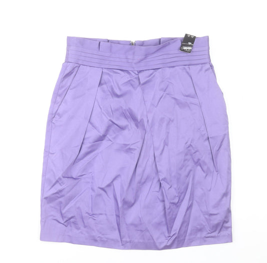 Savida Women’s Purple Size 12 Pencil Skirt Cotton Blend Knee Length