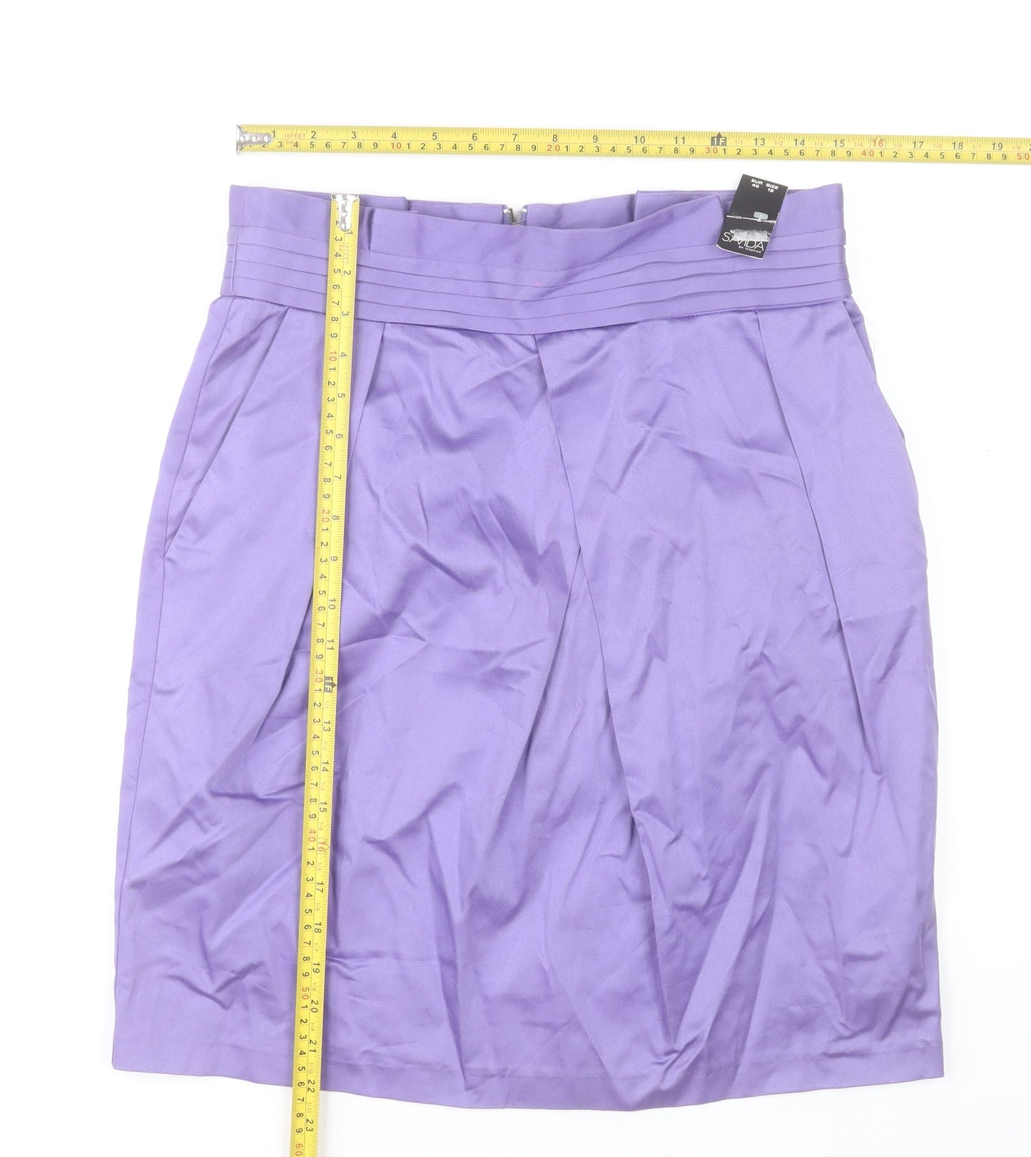 Savida Women’s Purple Size 12 Pencil Skirt Cotton Blend Knee Length