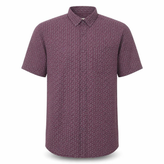 River Island Men's Purple Paisley Short Sleeve Button-Up Shirt Size L