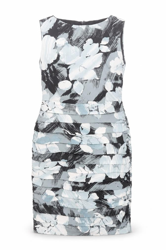 Coast Womens Grey Floral Bodycon Sleeveless Knee Length Dress Size 14