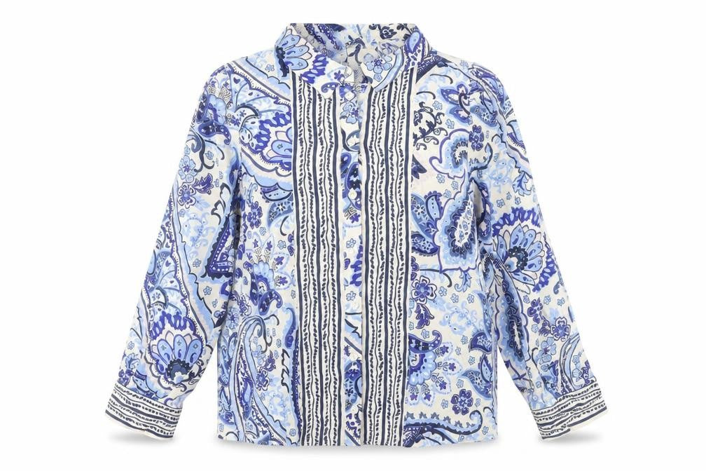 Gallery Womens Paisley Long Sleeve Viscose Tunic Blouse Size 16 Multicoloured