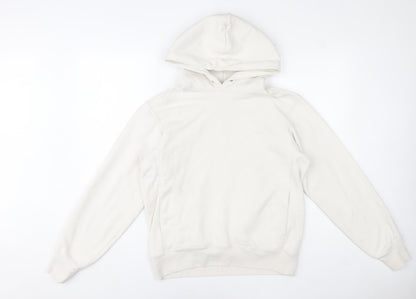 Uniqlo Women Ivory Cotton Pullover Hoodie Size S