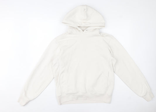 UNIQLO Women Ivory Cotton Pullover Hoodie Size S