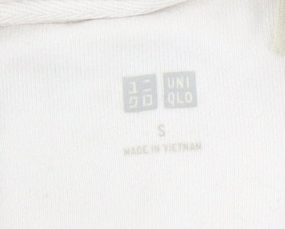 Uniqlo Women Ivory Cotton Pullover Hoodie Size S