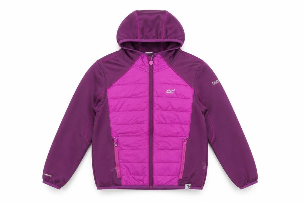 Regatta Girls Purple Hooded Softshell Puffer Jacket 9-10 Years