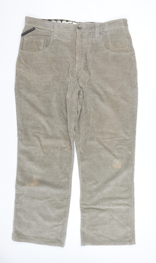 Counter Propaganda Men's Beige Corduroy Trousers 36x32 Relaxed Fit
