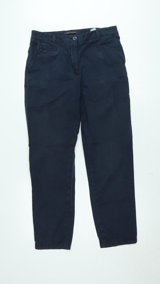Marks and Spencer Men's Blue Regular Fit Chino Trousers Size 12