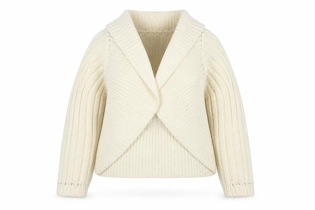 Evie Women Ivory Chunky Knit Open Cardigan UK 18-20