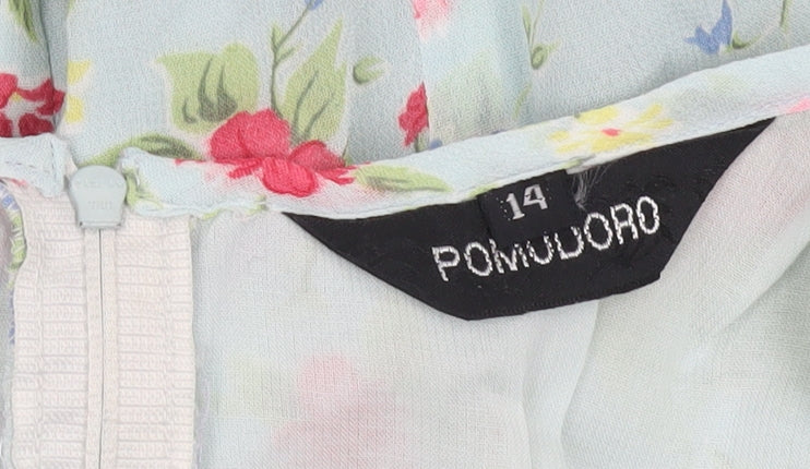 Pomodoro Womens Multicoloured Floral Sleeveless Knee Length Shift Dress Size 14