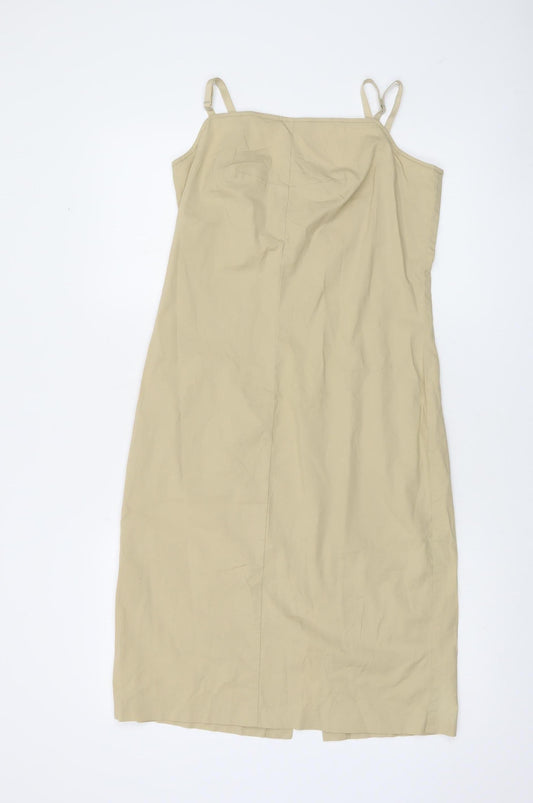 United Colors of Benetton Women Beige M Midi Slip Dress