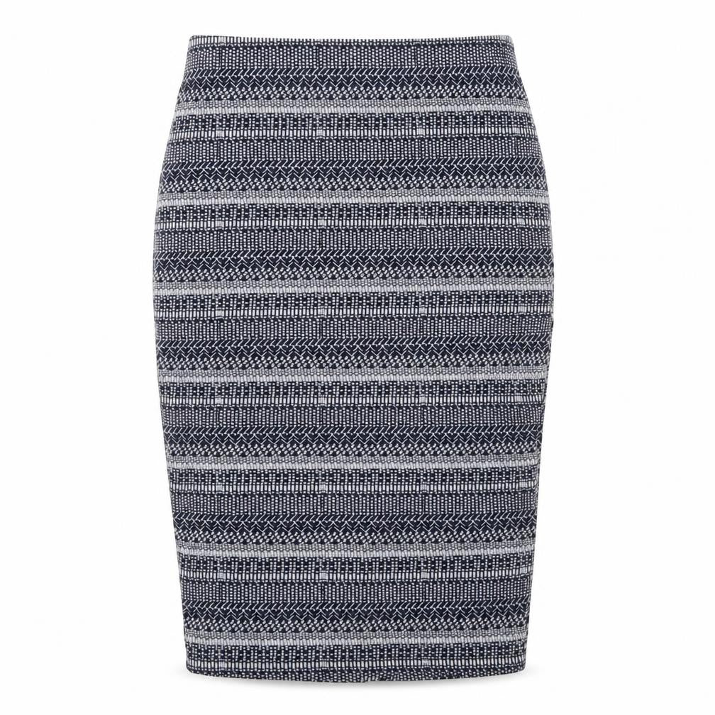 Zara Women Blue Geometric Knit Pencil Skirt Size 10
