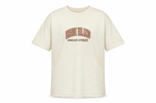 Gold Basics Label Men's Beige Rhode Island Graphic T-Shirt Size L
