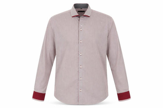 Advise Men's Red Striped Long Sleeve Button-Up Shirt L