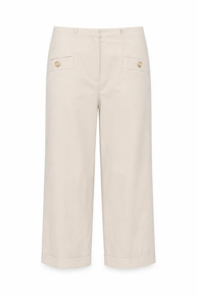 More & More Women Beige Cropped Trousers Size 6 Polyester Blend