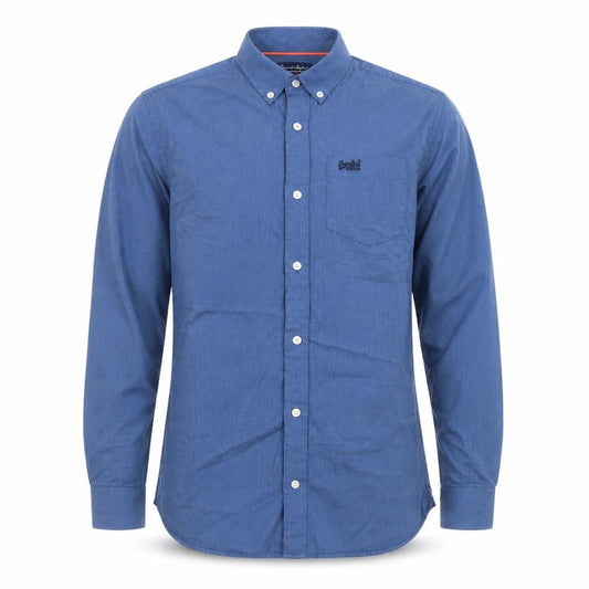Superdry Men’s Blue Small Slim Fit Long Sleeve Button Down Shirt