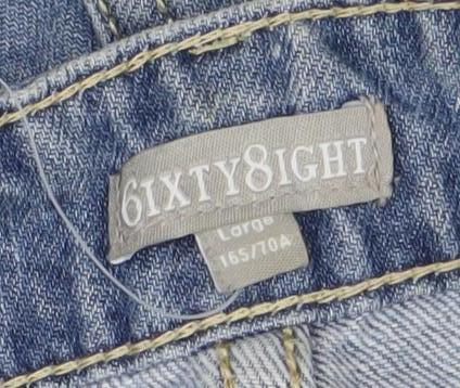 6IXTY8IGHT Women Blue Denim Cut-Off Shorts Size 10 High Rise