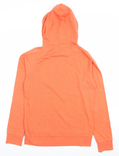 Preloved H&M Boys Orange Graphic Pullover Hoodie Size 12-14 Years Cotton Blend - Detail