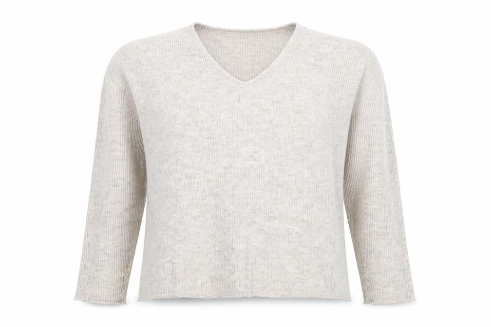 Vero Moda Women's Beige Wool Blend V-Neck Knit Jumper Size M