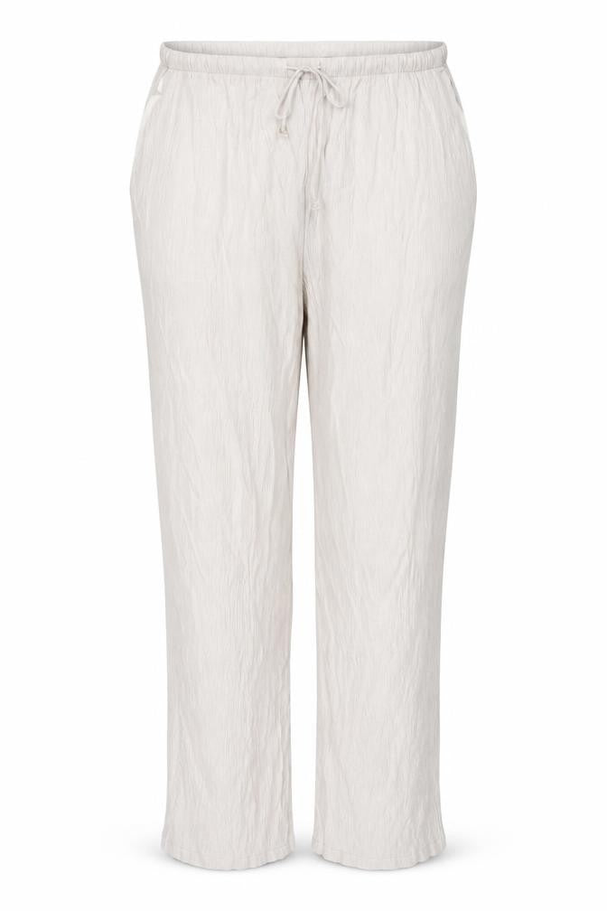 Zara Women Beige Wide-Leg Trousers XL Viscose Blend Drawstring Waist