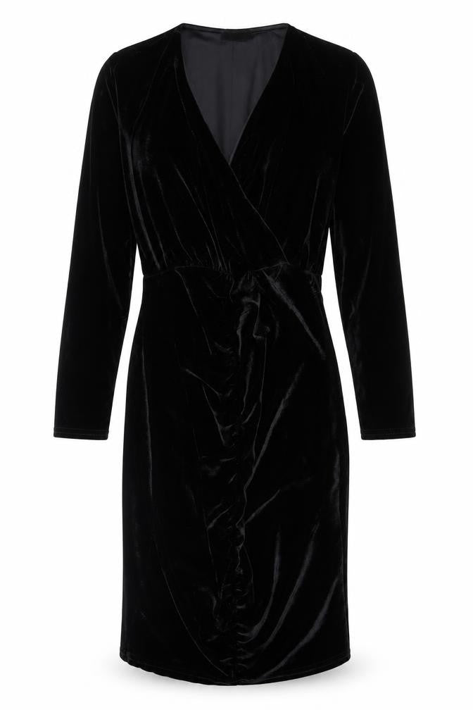 PRETTYLITTLETHING Women’s Black Velvet Bodycon Dress Size 6