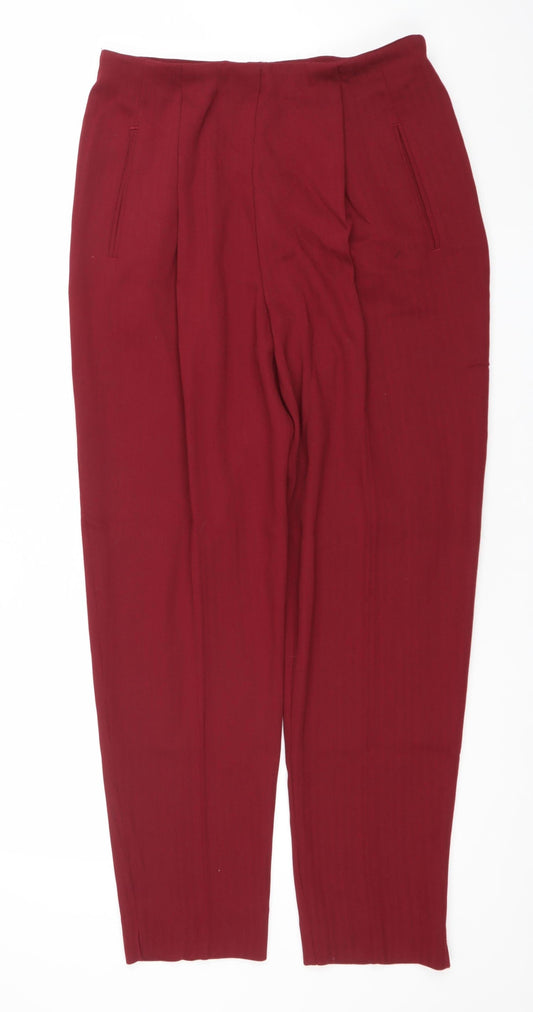 Marks and Spencer Women’s Red Pleated Stretch Trousers Size 14