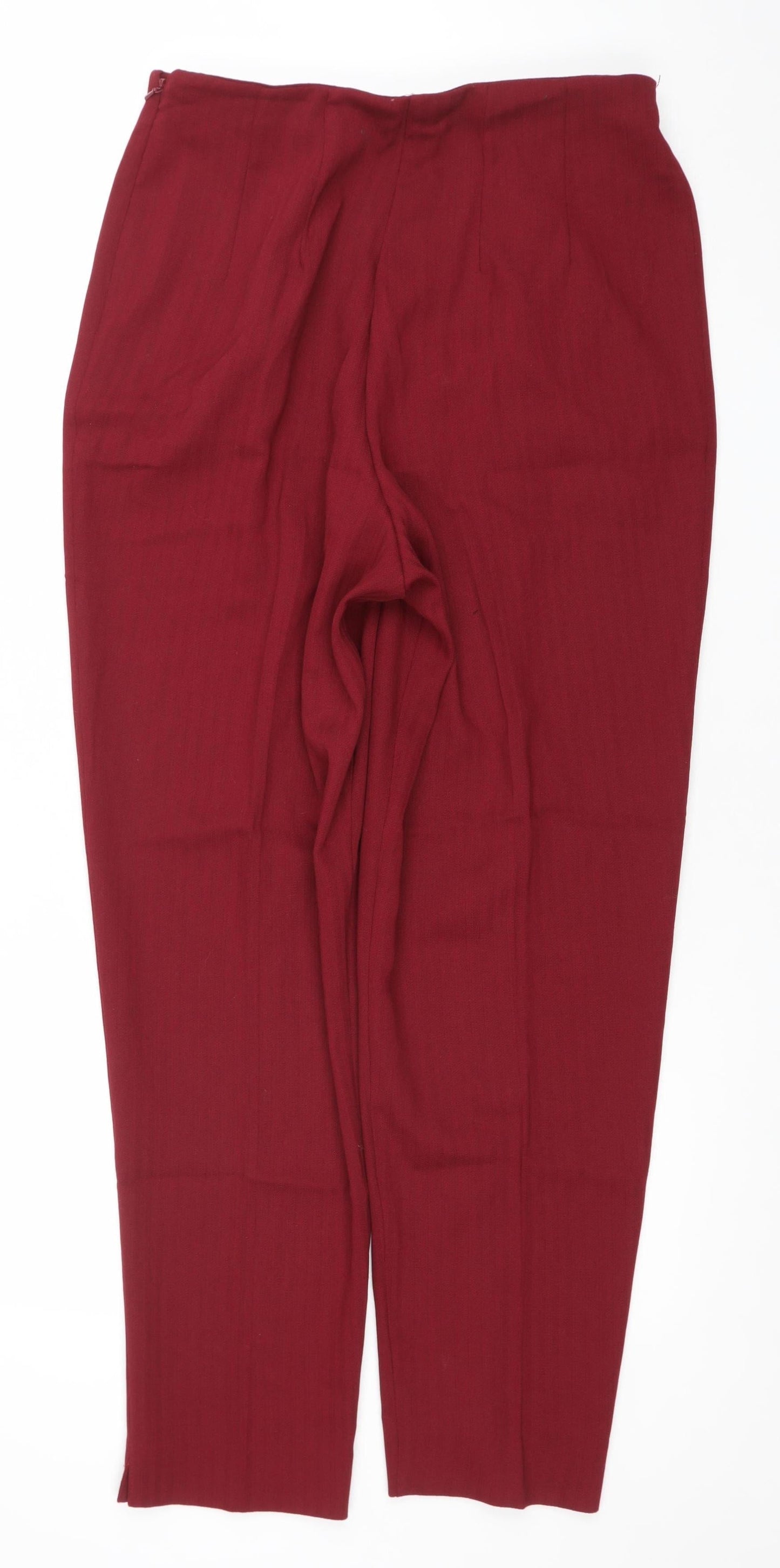 Marks and Spencer Women’s Red Pleated Stretch Trousers Size 14