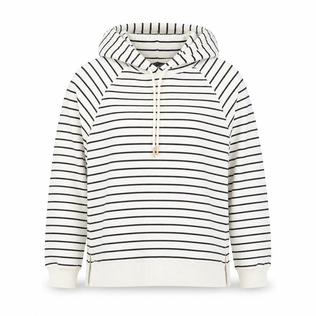 Marks & Spencer Women’s Black & White Stripe Cotton Hoodie UK 6