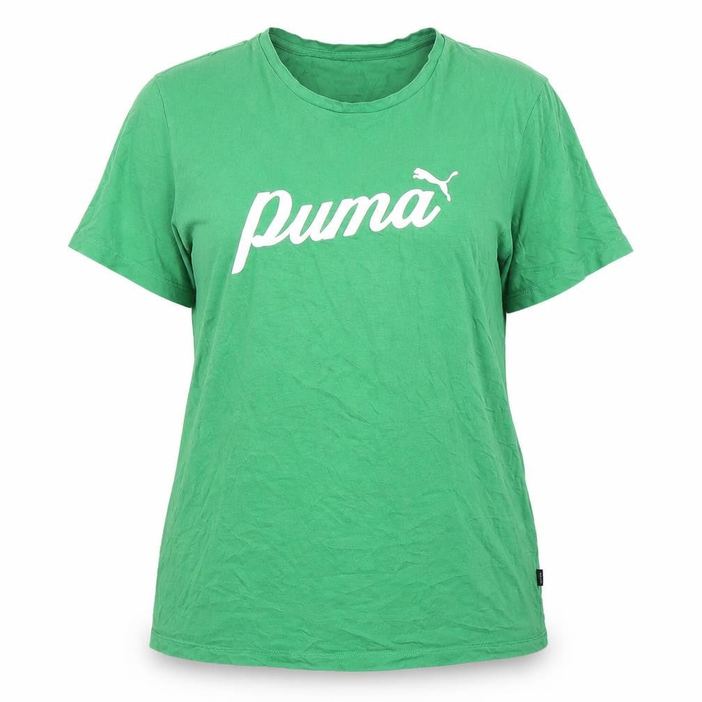 Puma Womens Green XL Basic Crew Neck Cotton T-Shirt