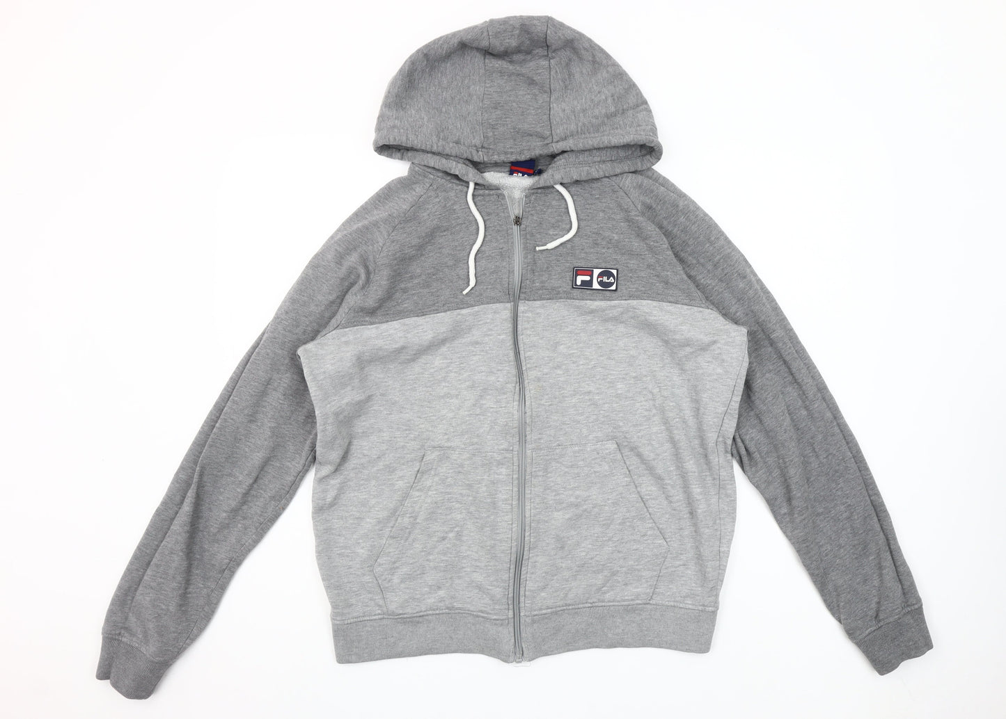 Fila Men’s Grey Full Zip Hoodie Size L Regular Fit Sweatshirt