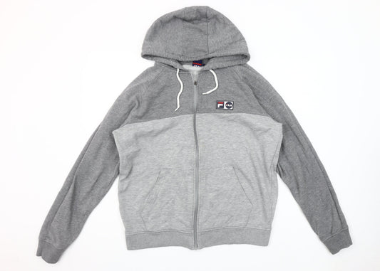 Fila Men’s Grey Full Zip Hoodie Size L Regular Fit Sweatshirt