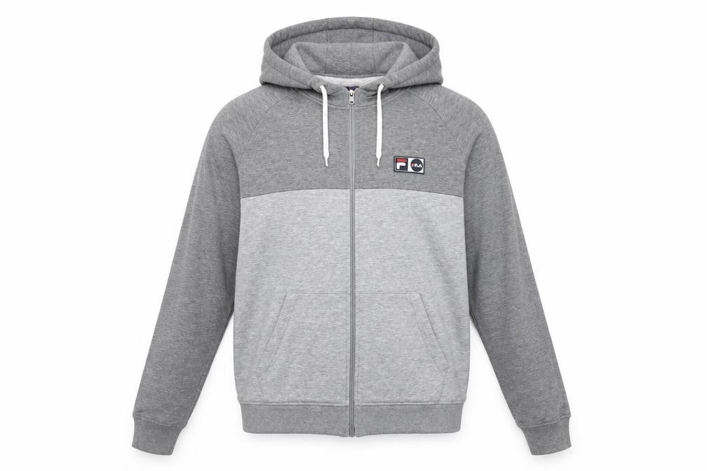 Fila Men’s Grey Full Zip Hoodie Size L Regular Fit Sweatshirt