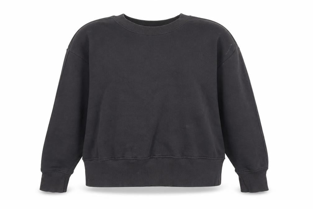 Mango Women's Black Cotton Blend Pullover Sweatshirt Size S