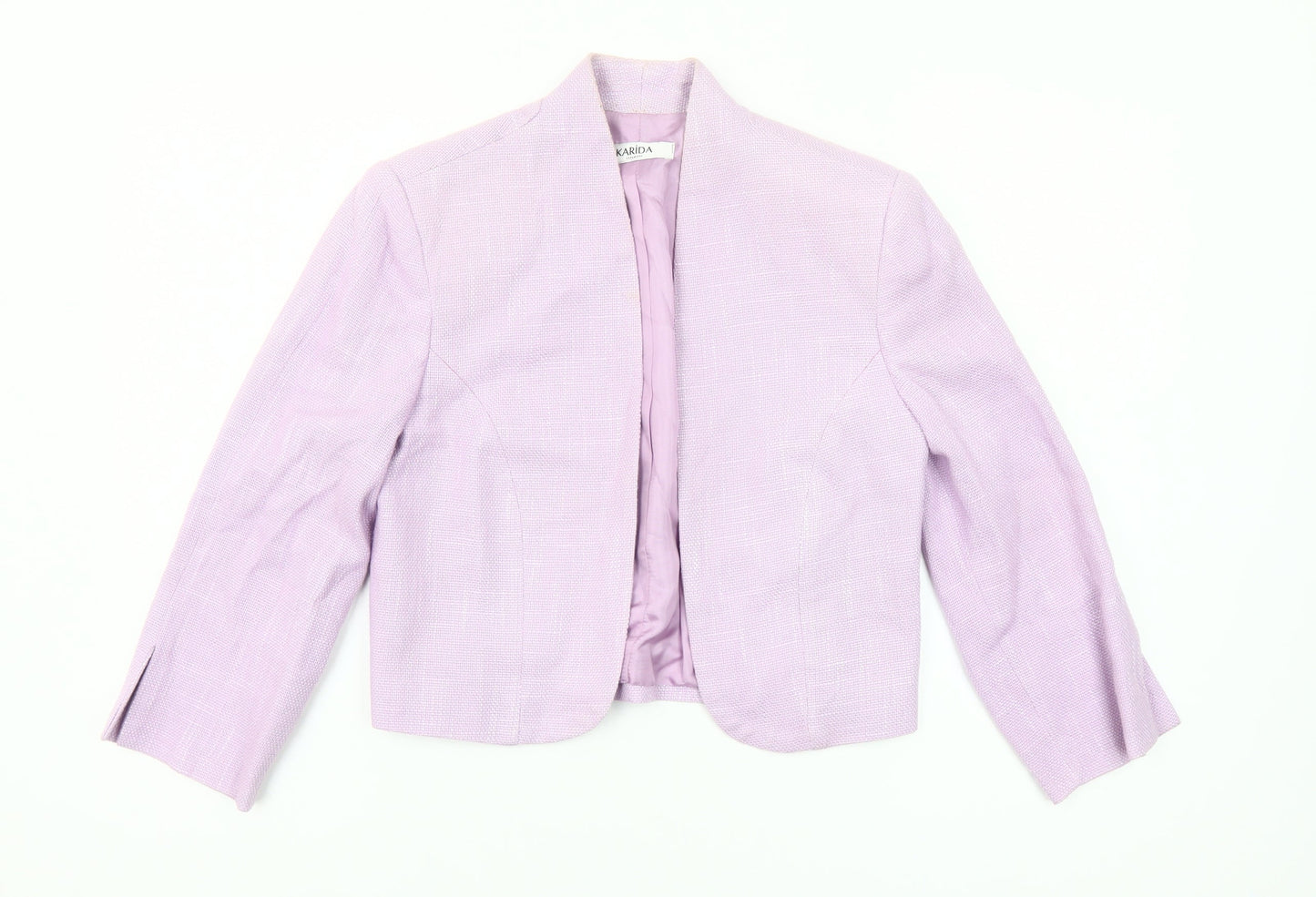 Karida Women’s Lilac Cropped Blazer Jacket Size 10 Cotton Blend