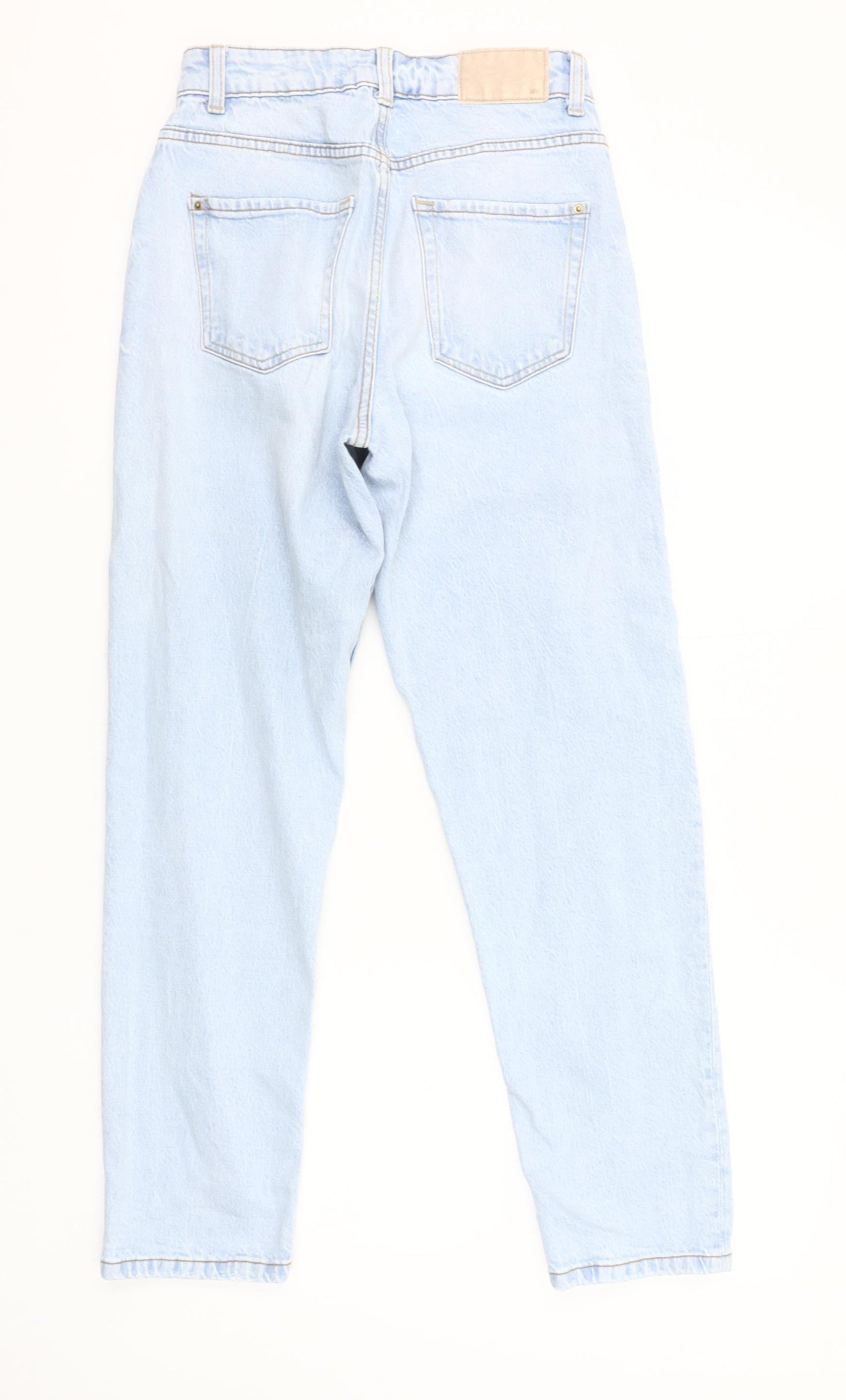 Zara Women Blue High Rise Mom Jeans Size 6 Light Wash Denim