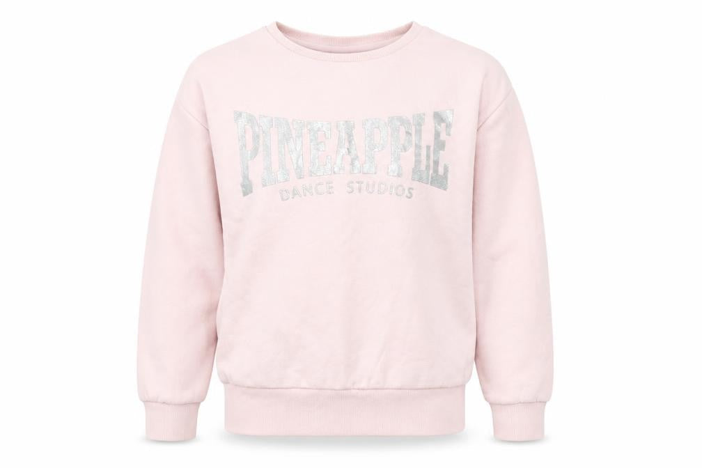 Pineapple Girls Pink Glitter Logo Pullover Sweatshirt 10-11 Years