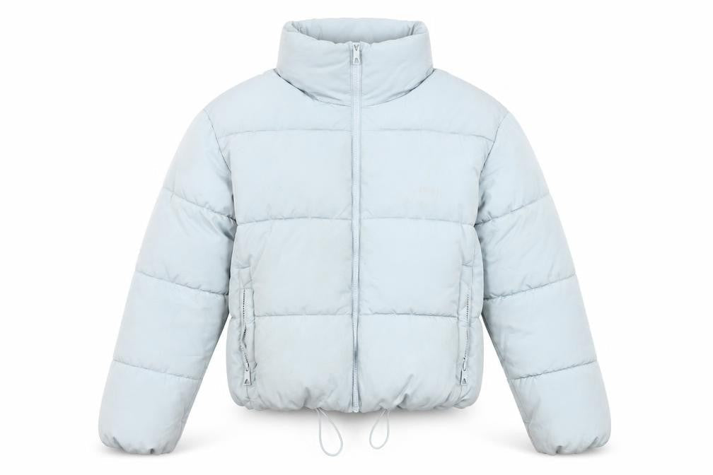 Mango Women’s Grey Puffer Jacket Size S Winter Short Zip Polyester Coat