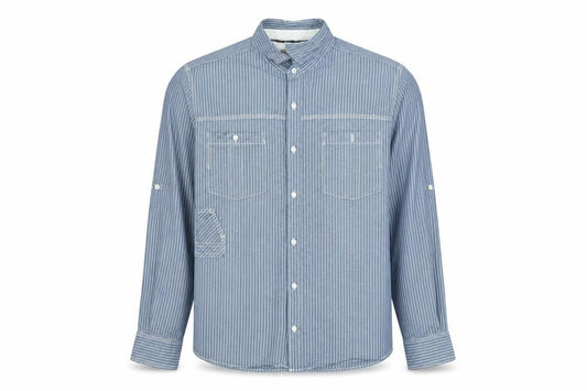 Next Men’s Blue Striped Long Sleeve Cotton Button-Up Shirt L