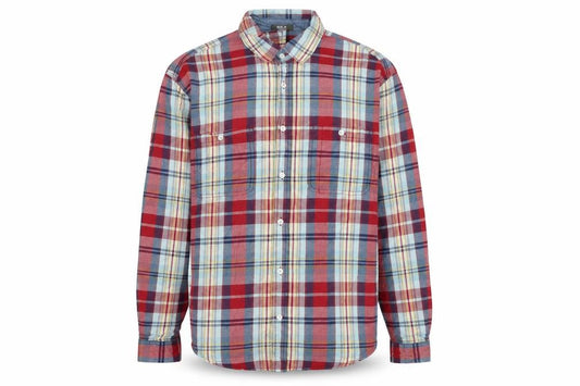 H&M L.O.G.G Men's Red Check Cotton Long Sleeve Button-Up Shirt M