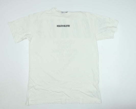 ASOS DESIGN Men's White Weekend Collective Graphic T-Shirt Size M
