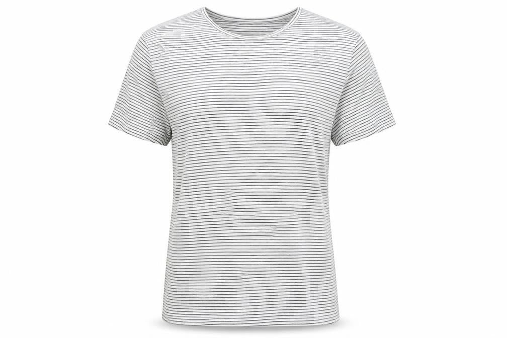 Next Unisex White Striped Slim Fit Cotton T-Shirt M