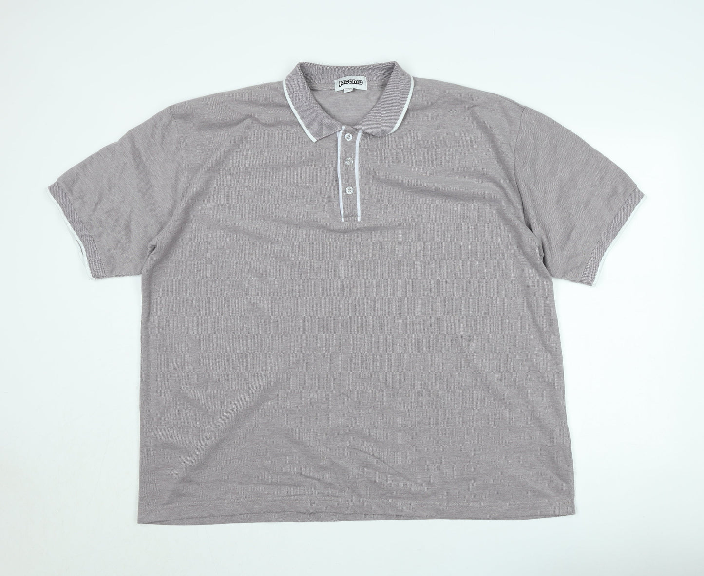 Jacamo Men's Grey Short Sleeve Polo Shirt XL Regular Fit