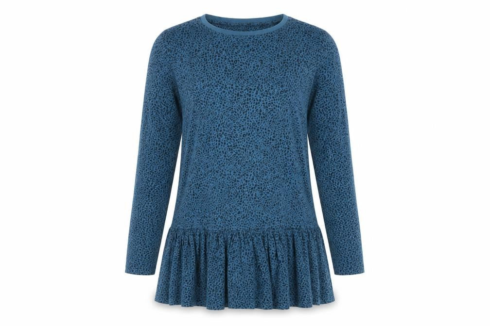 John Lewis & Partners Women Blue Animal Print Tunic Top Size 10